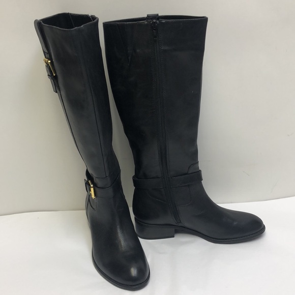 Lauren Ralph Lauren Monica Black Boots Wide calf New 6 B - Picture 6 of 11